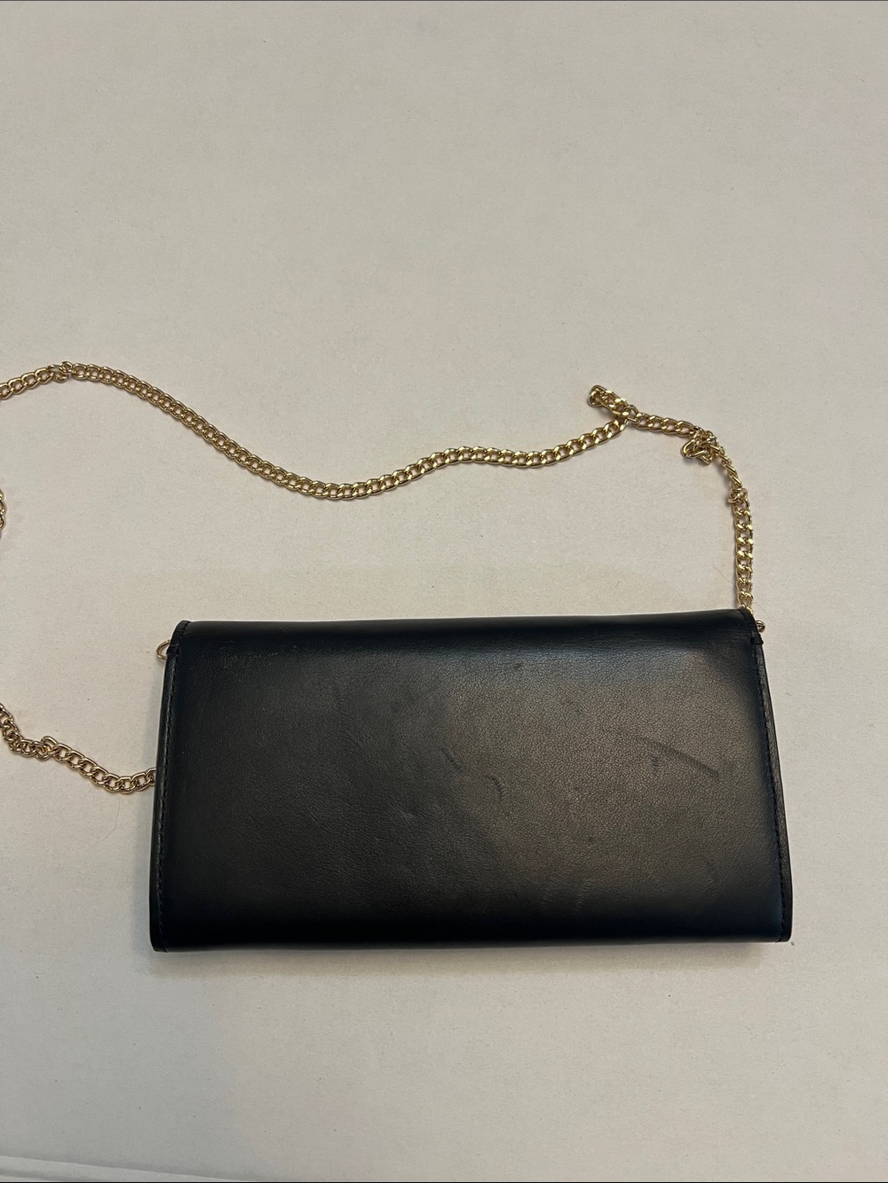 CUYANA CROSSBODY CHAIN BLACK LEATHER CLUTCH WALLET BAG - Picture 6 of 16